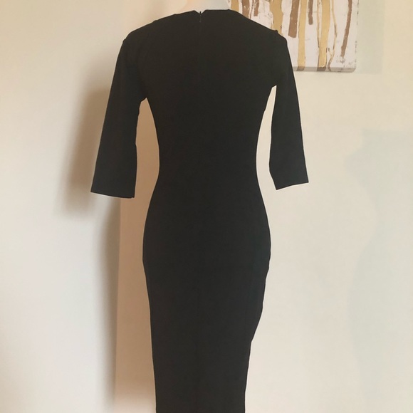 ASOS Classy Chic Black 3/4 Sleeve Midi Dress - Picture 6 of 7